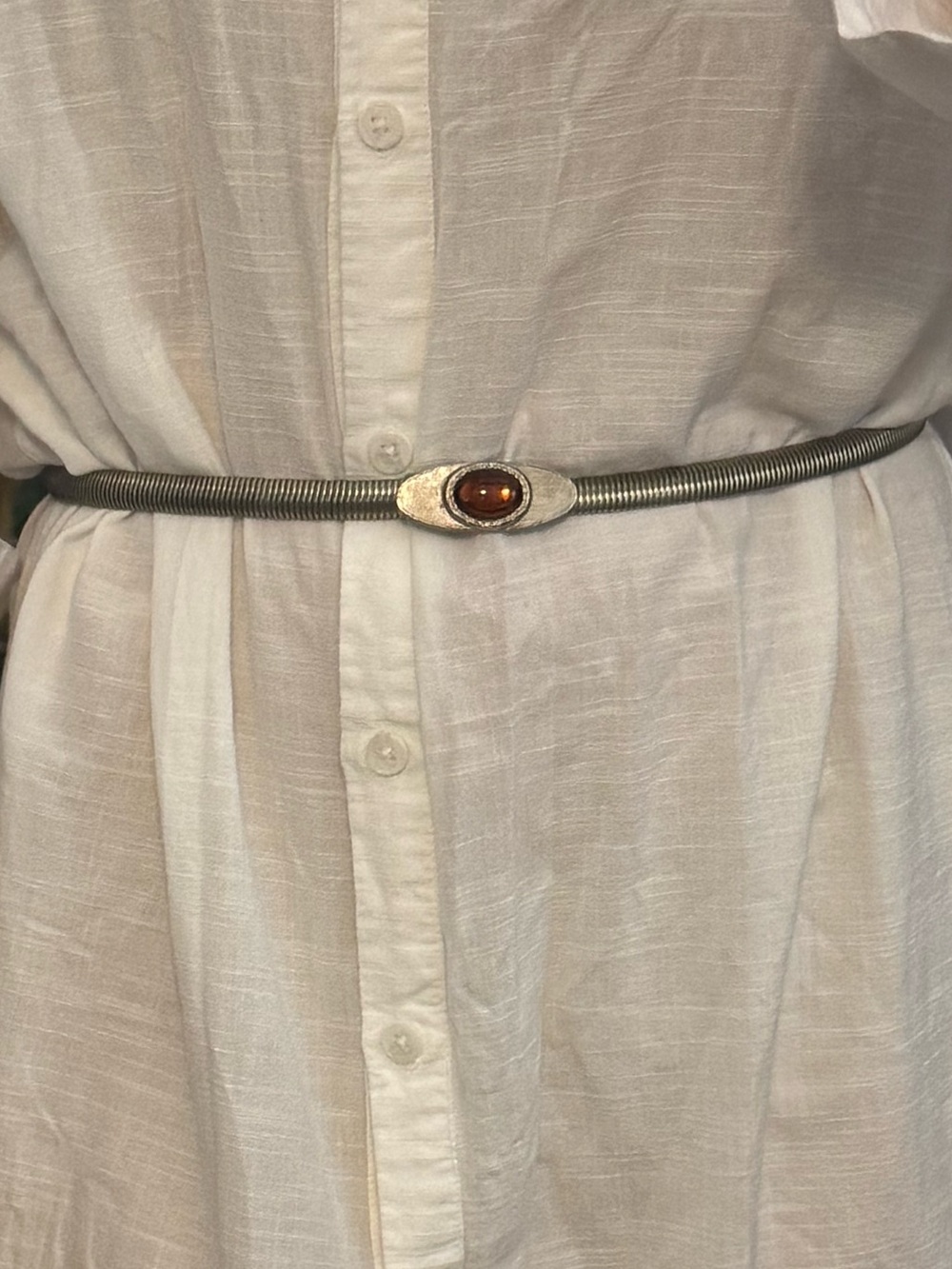 Vintage Silvertone Brown Stone Belt